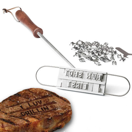 Braai Branding Iron Tool with 55 Changeable Letters
